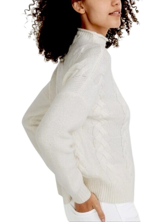 Madewell Sweaters - Grenville Cableknit Mockneck Alpaca Wool Oversized Sweater XS Antique Cream